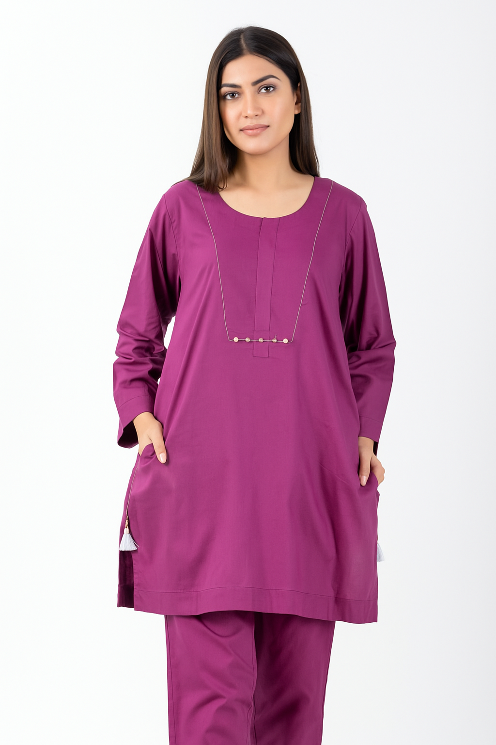 Mauve Classic| 2-Piece Stitched Summer Cotton Set