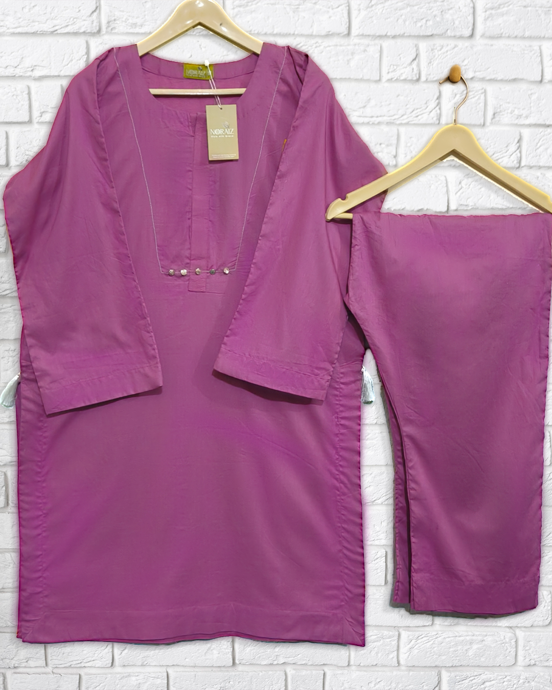 Mauve Classic| 2-Piece Stitched Summer Cotton Set