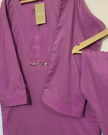 Mauve Classic| 2-Piece Stitched Summer Cotton Set