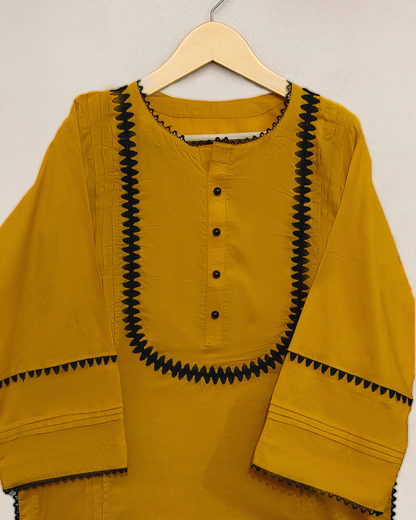 Mustard Noir 2 pc Stitched Cotton Set