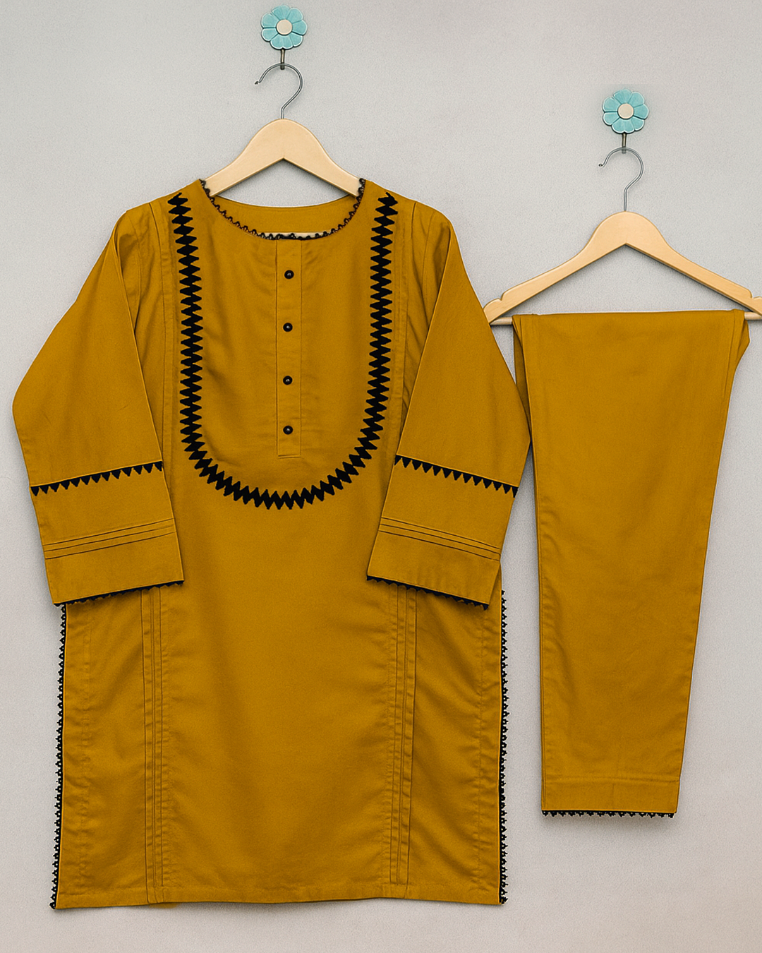 Mustard Noir 2 pc Stitched Cotton Set